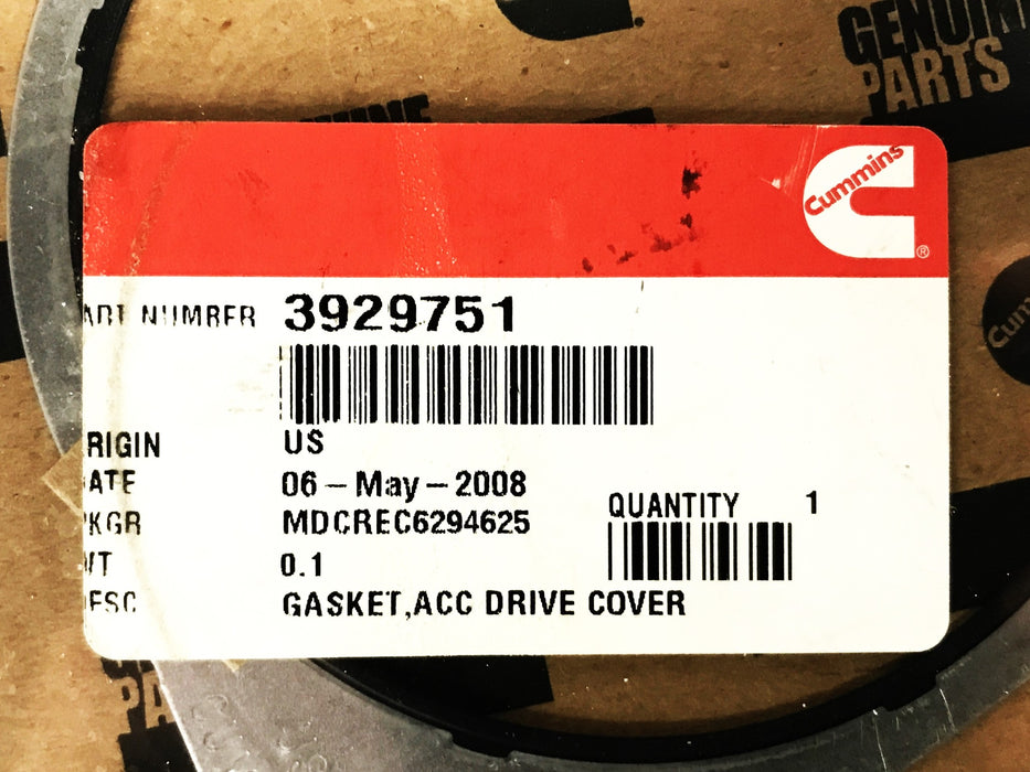 Cummins Gearbox Accessory Drive Gasket 3929751 [Lot of 4] NOS
