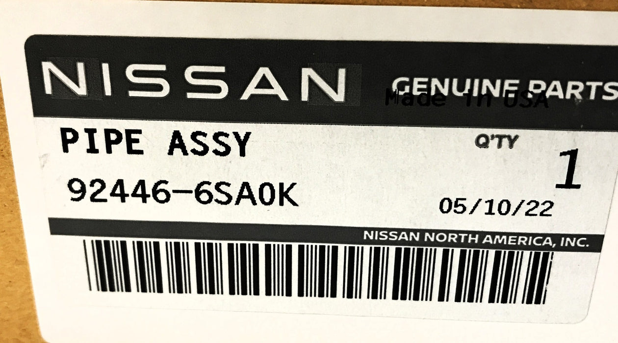 Nissan A/C Condenser Side Pipe Assembly 92446-6SA0K NOS