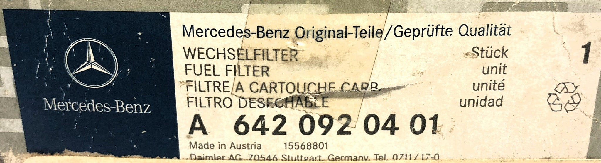 Mercedes-Benz Fuel Filter A6420920401 NOS