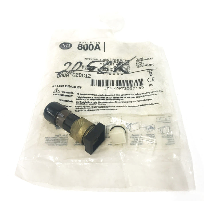 Allen-Bradley Momentary Contact Pushbutton Series B 800A-C2BC12 NOS