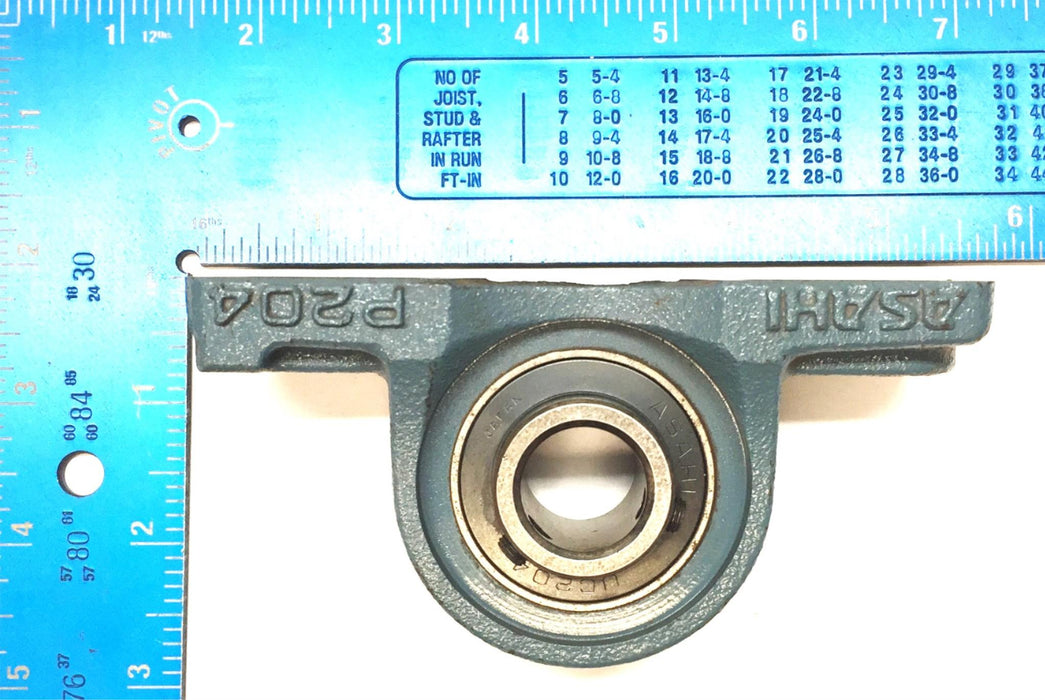 Asahi 2-Hole Mount Pillow Block Bearing Assembly P204 (UC204) NOS