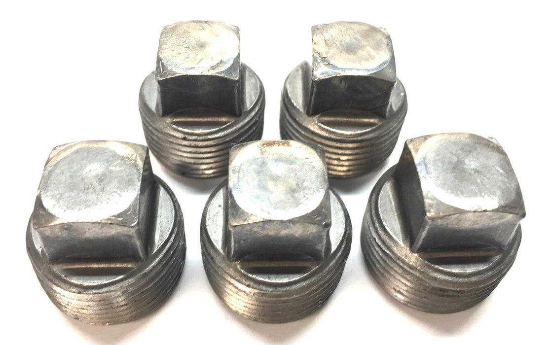 MSC Solid Steel Square Head 1" Pipe Plug [Lot of 5] NOS