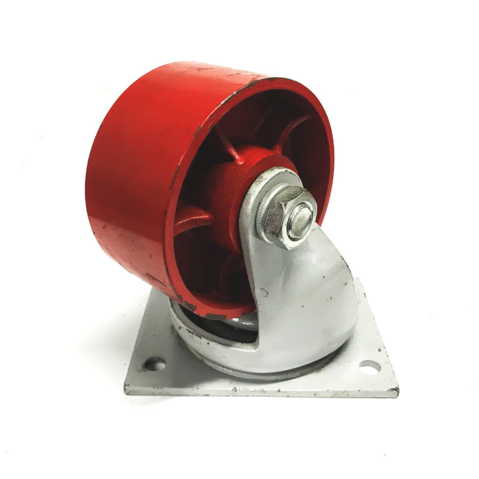 Fairbanks 5 inch Red Swivel Caster Wheel Assembly 25-5-DU NOS