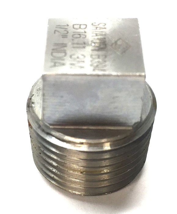Unbranded Solid Steel Square Head 1/2" Pipe Plug [Lot of 5] NOS