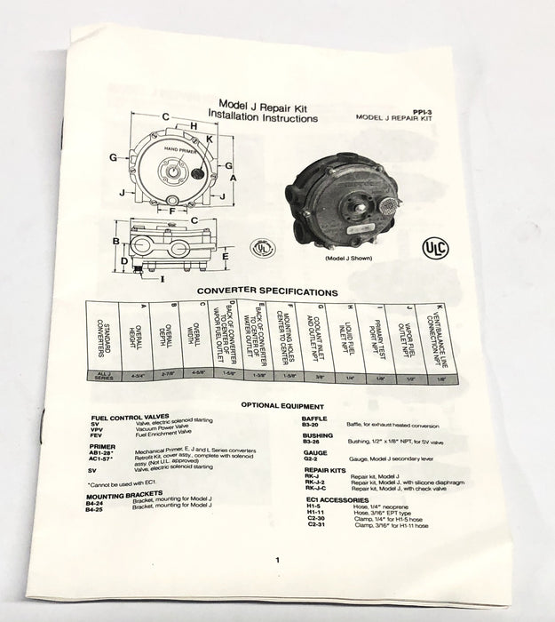 LPM/IMPCO Converter Repair Kit 233-9000 NOS