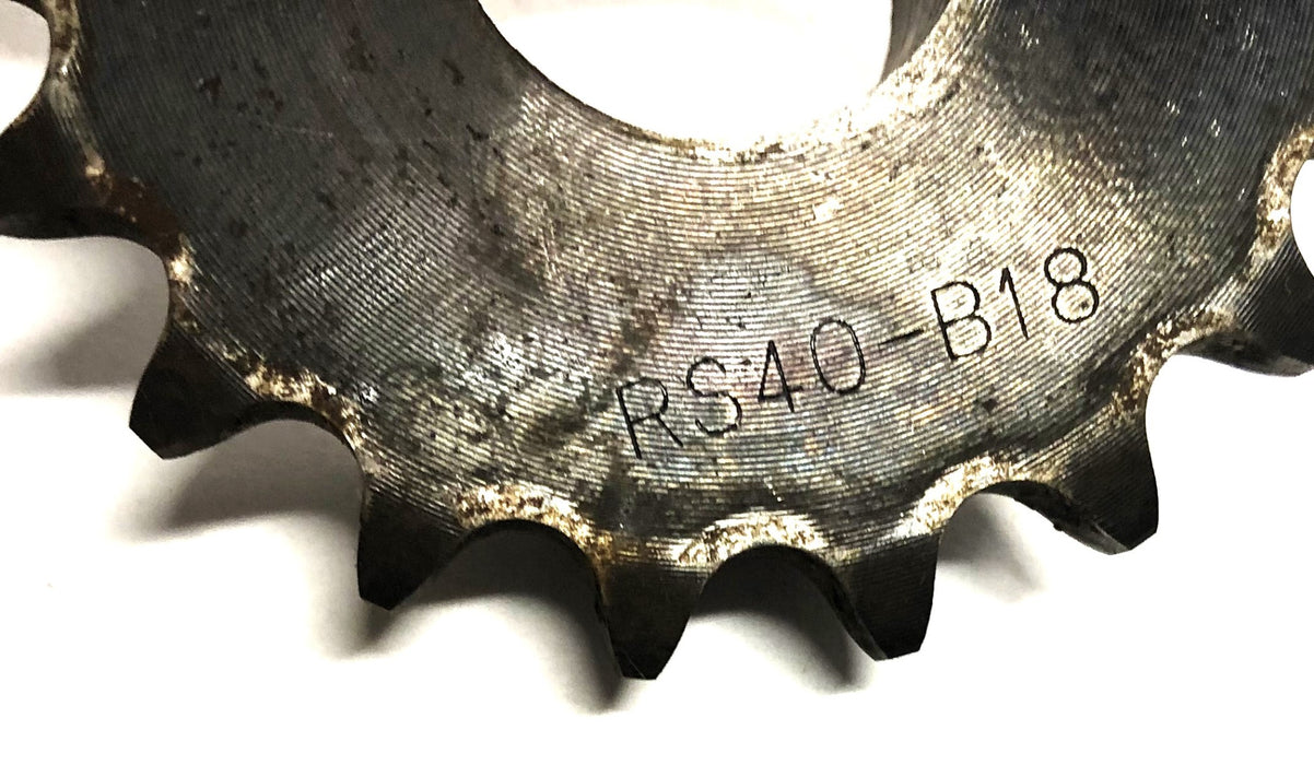 Tsubaki 18 Tooth 1.03 Inch ID 2.24 Inch OD Sprocket RS40-B18 USED