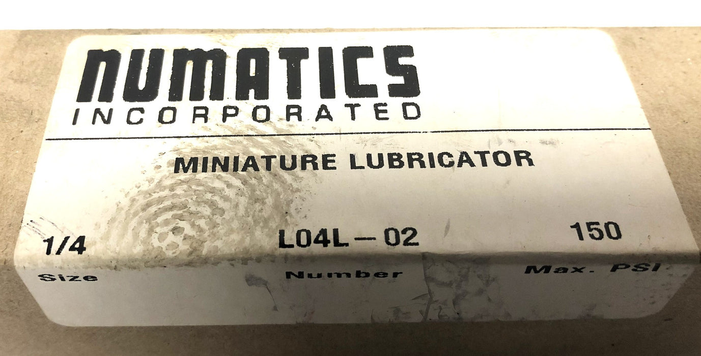 Numatics 1/47 Inch 150PSI Miniature Lubricator Missing Bowl L04L-02 NOS