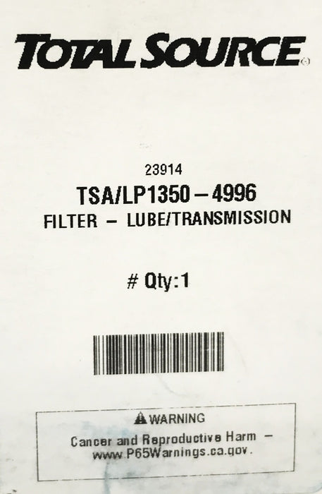 Total Source Forklift Lube/Transmission Filter LP1350-4996 [Lot of 2] NOS