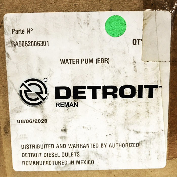 Detroit Reman Detroit Diesel Water Pump Assembly RA9062006301 REMANUFACTURED