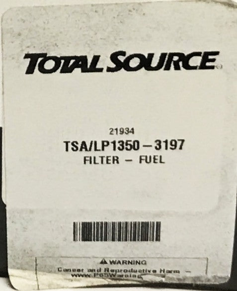 Total Source Forklift Spin-on Fuel Filter LP1350-3197 [Lot of 2] NOS