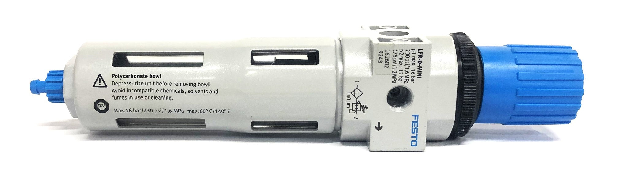 Festo 162682 R243 Pneumatic Filer Regulator No Pressure Gauge LFR-D-MINI NOS