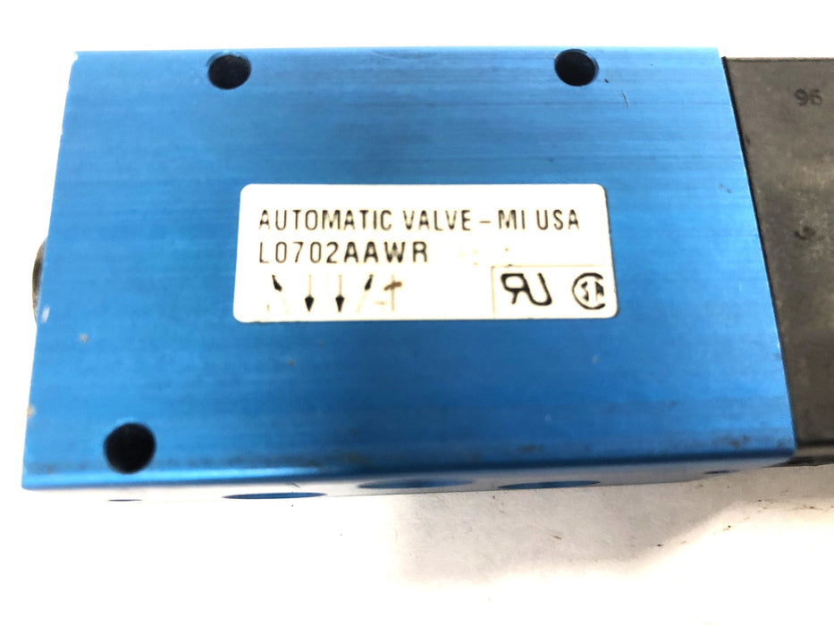 Rexroth 100% ED 120VAC 50/60Hz 4.3 VA Automatic Valve L0702AAWR NOS