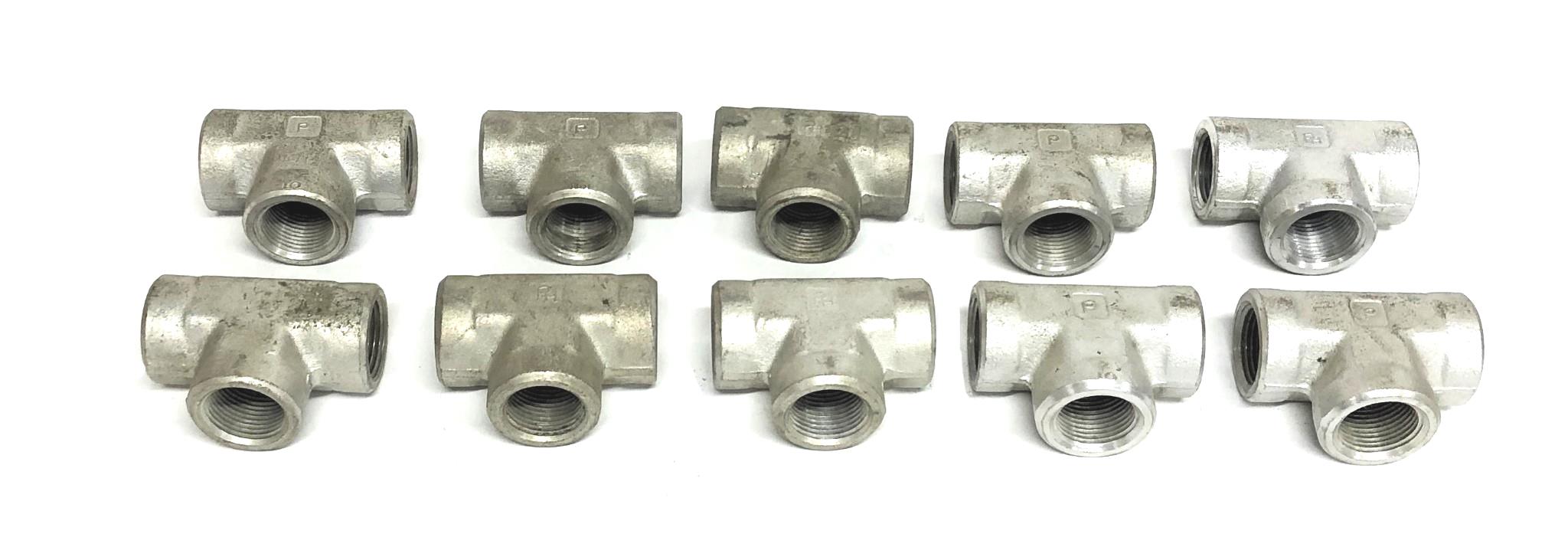 Parker Hannifin 3-Way Threaded Tee Fitting 1 Inch [Lot of 10] NOS