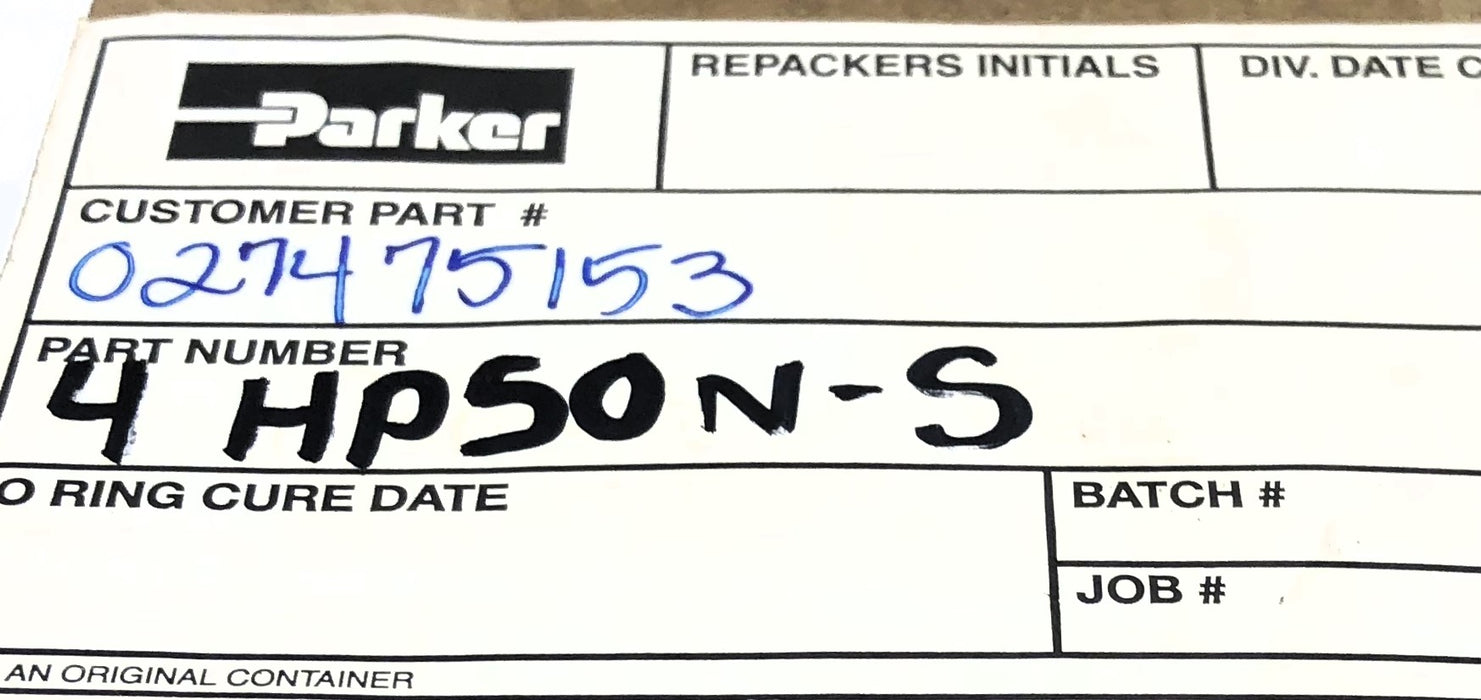 Parker 7/16" Plug Adapter 4 HP50N-S [Lot of 18] NOS