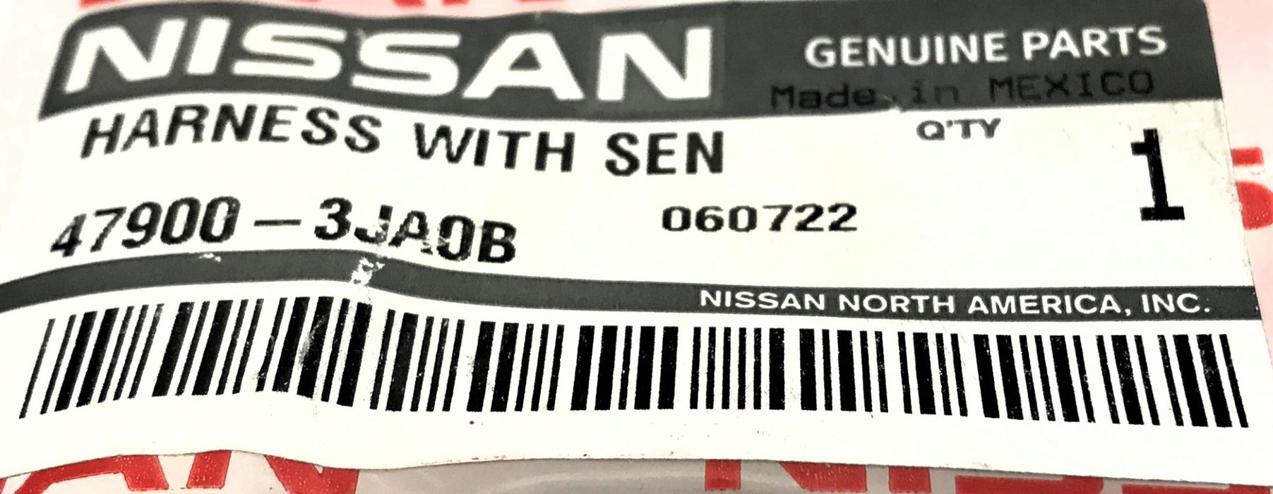 Nissan Passenger Side ABS Wheel Speed Sensor 47900-3JA0B NOS