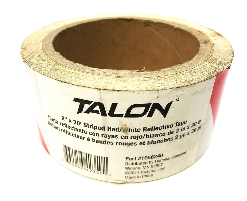Talon 2" x 30' Striped Red/White Reflective Tape Roll 1056240 NOS