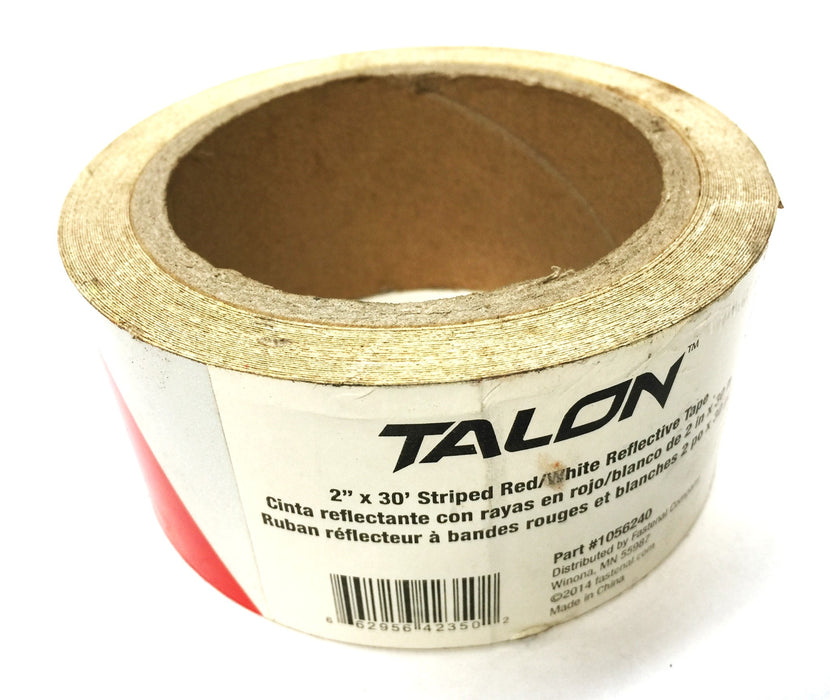 Talon 2" x 30' Striped Red/White Reflective Tape Roll 1056240 NOS