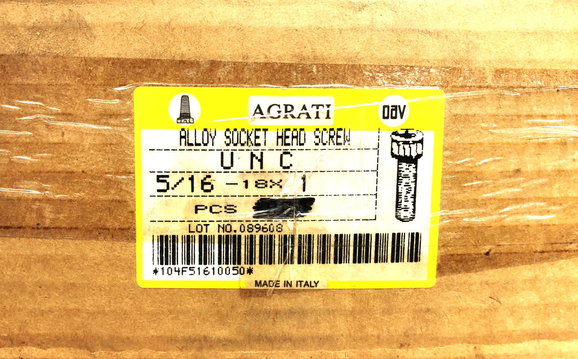 Agrati Alloy Socket Head Screw UNC 5/16-18x1 [Lot of 55] NOS