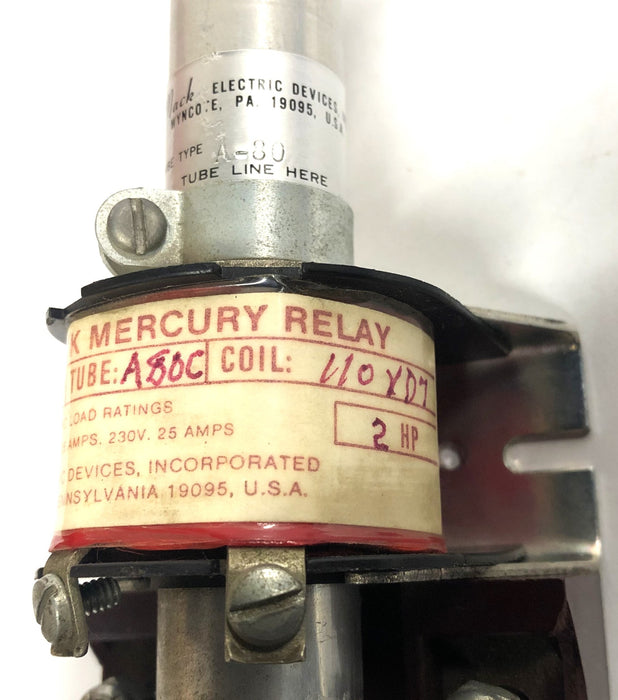 Mack Electric Devices Frame FN Coil 110XD7 2HP Mercury Relay A80C NOS