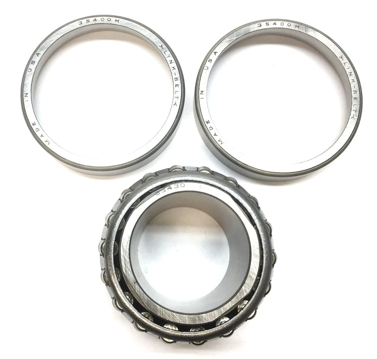 Link-Belt Tapered Cone Roller Bearing 35430R with Outer Race Cups (35400M) NOS