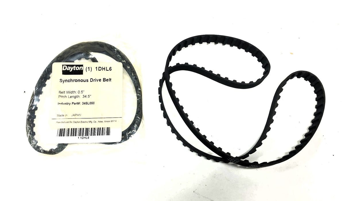 Dayton 1DHL6 Synchronous Drive Belt 345L050 [Lot of 2] NOS