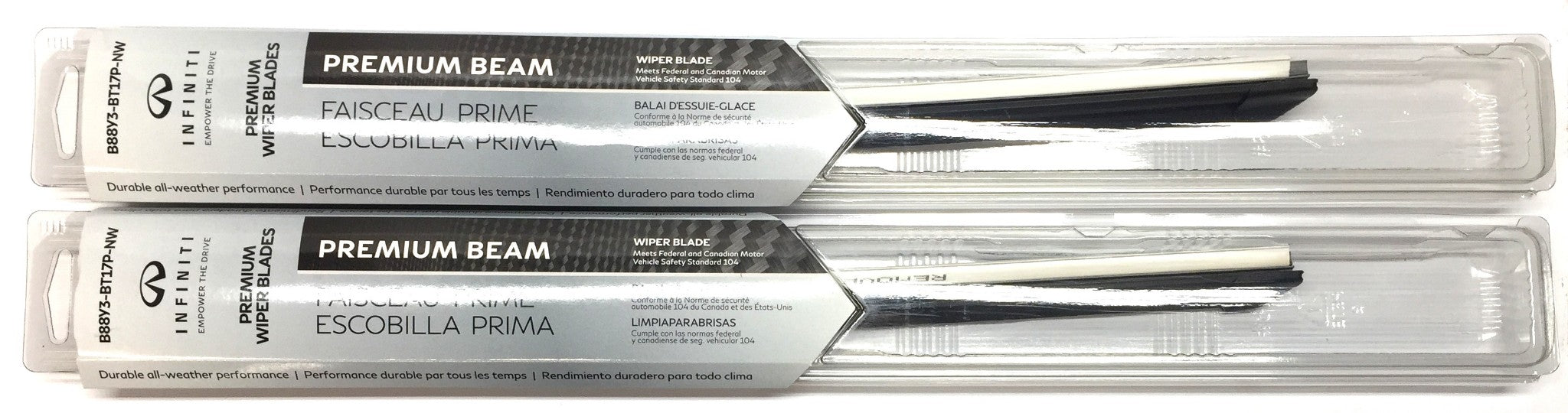 Nissan Group 17" Premium Windshield Wiper Blade B88Y3-BT17P-NW [Lot of 2] NOS