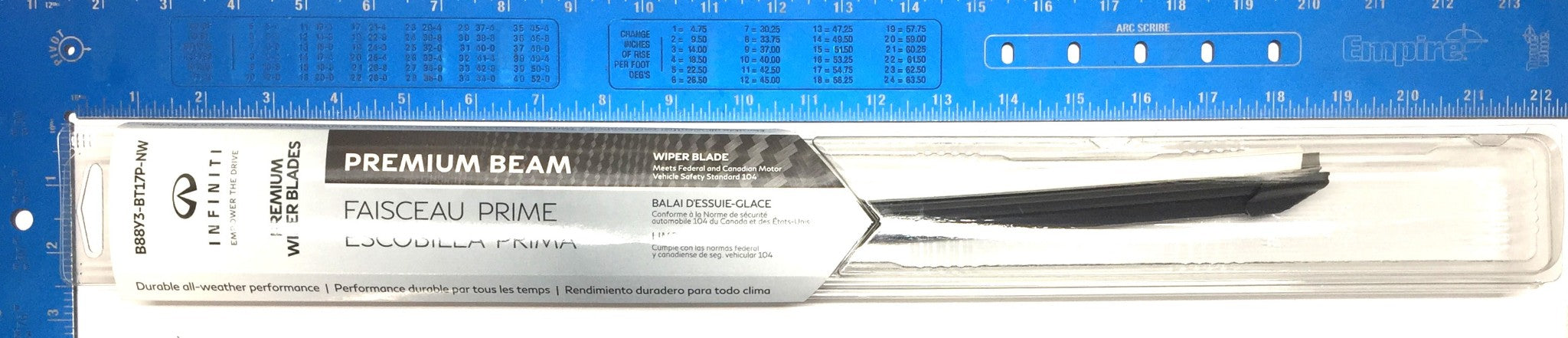 Nissan Group 17" Premium Windshield Wiper Blade B88Y3-BT17P-NW [Lot of 2] NOS