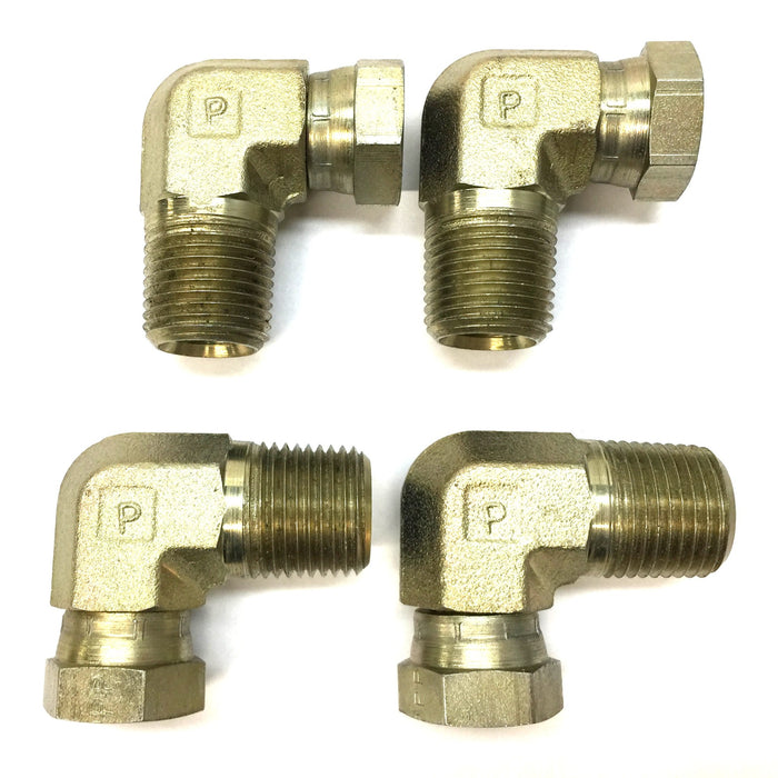 Parker 1/2" x 5/8" 90 Degree Male/Female Elbow Fitting [Lot of 4] NOS