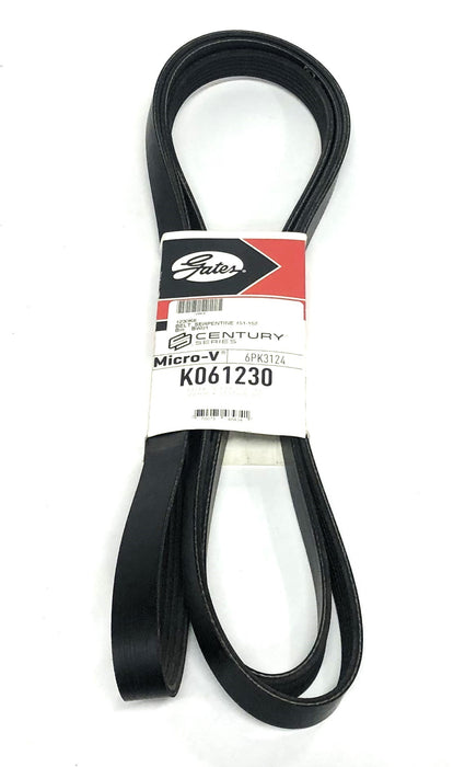 Gates 13/16x123-1/2IN OC Micro-V Century Serpentine Belt K061230 (6PK3124) NOS