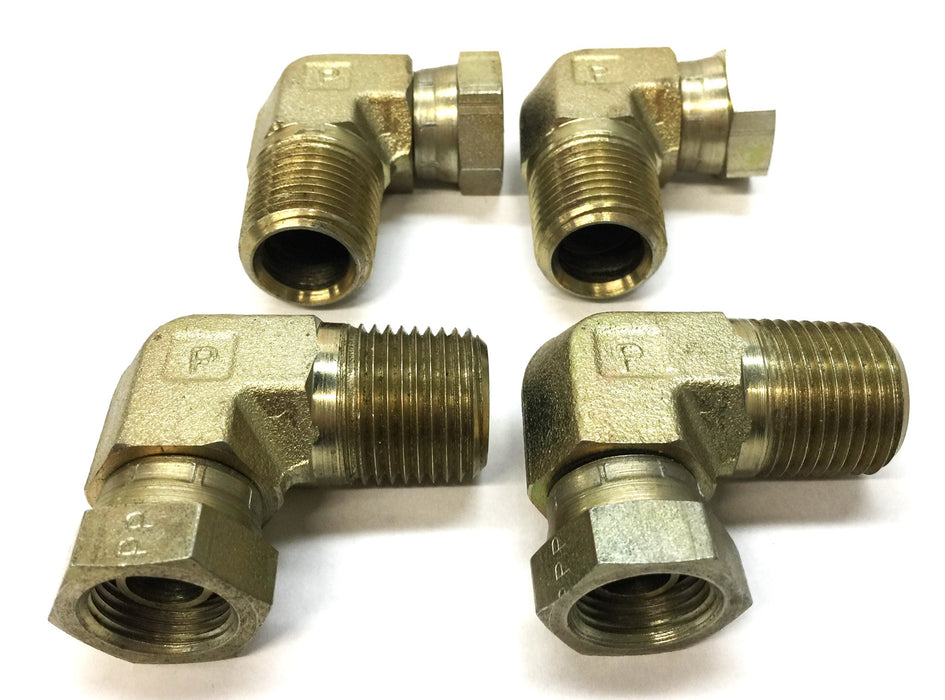 Parker 1/2" x 5/8" 90 Degree Male/Female Elbow Fitting [Lot of 4] NOS