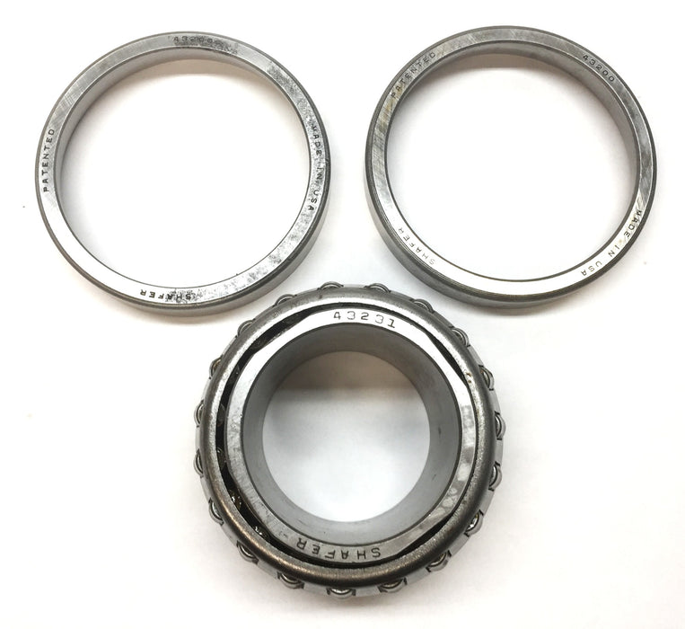 Shafer Tapered Cone Ball Bearing Assembly 43231 w/Outer Race Cup (2) 43200 NOS