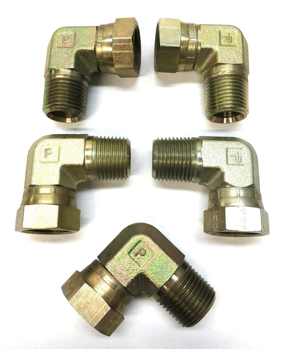 Parker 1/2" x 1/2" 90 Degree Male/Female Elbow Fitting [Lot of 5] NOS