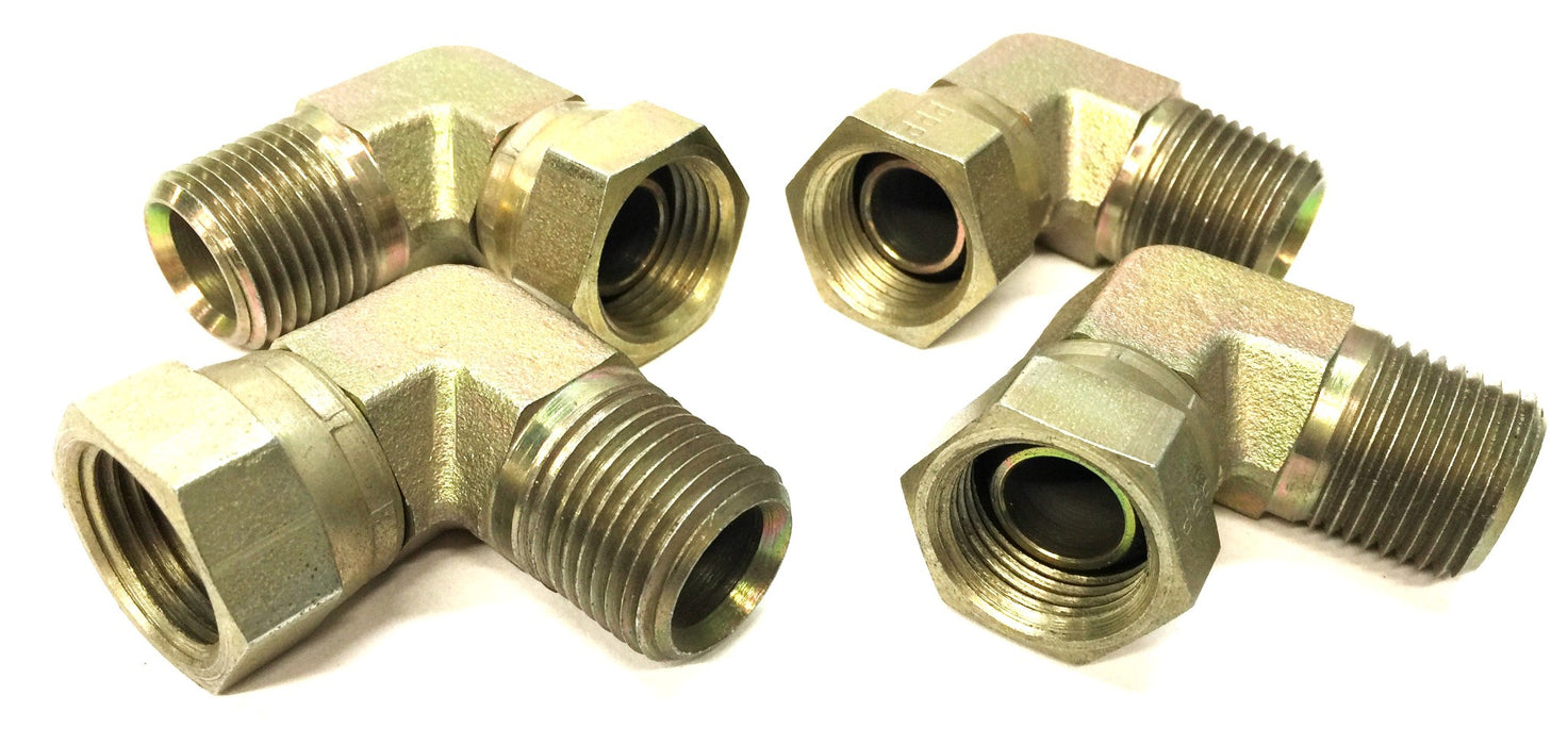 Parker 1/2" x 1/2" 90 Degree Male/Female Elbow Fitting [Lot of 4] NOS
