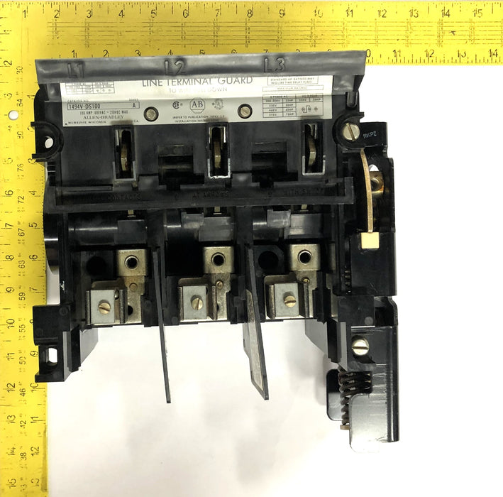 Allen-Bradley 100AMP 600VAC 250VDC Series A Line Terminal Guard 1494V-DS100 USED