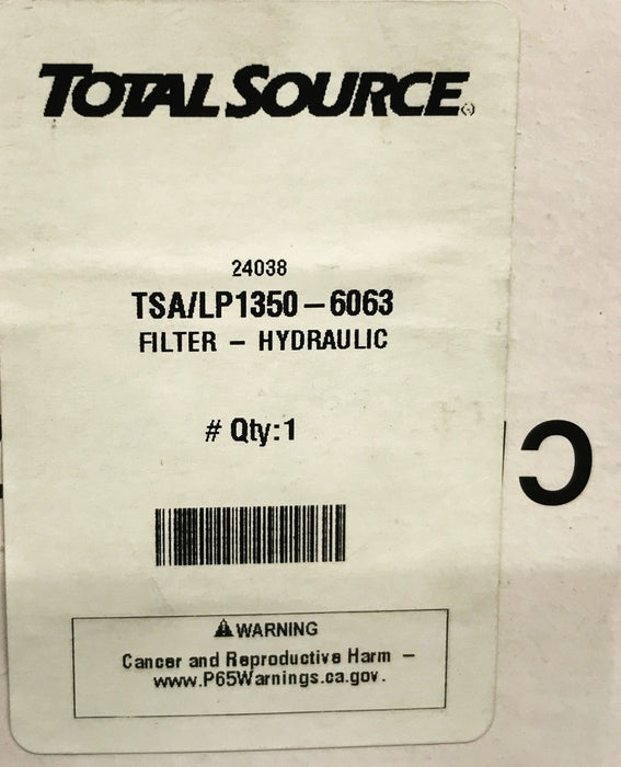 Total Source Forklift Hydraulic Filter LP1350-6063 NOS