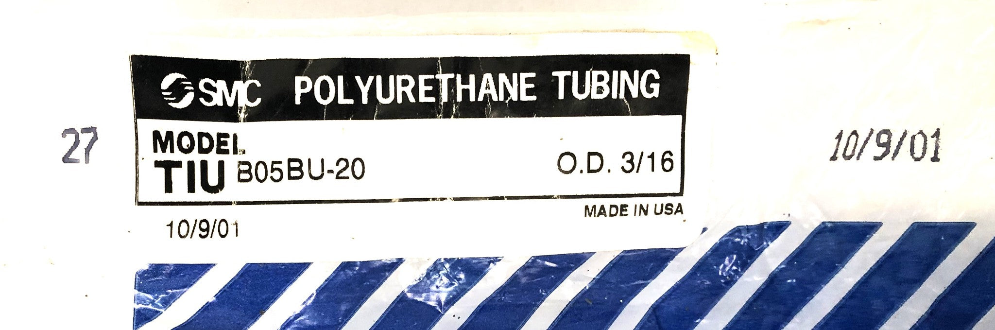 SMC 65 Foot Blue Polyurethane Tubing B05BU-20 NOS
