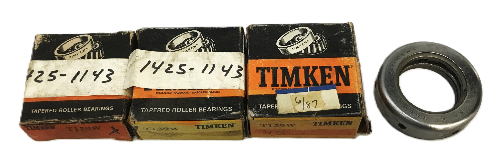 Timken Thrust Bearing T139W [Lot of 3] NOS