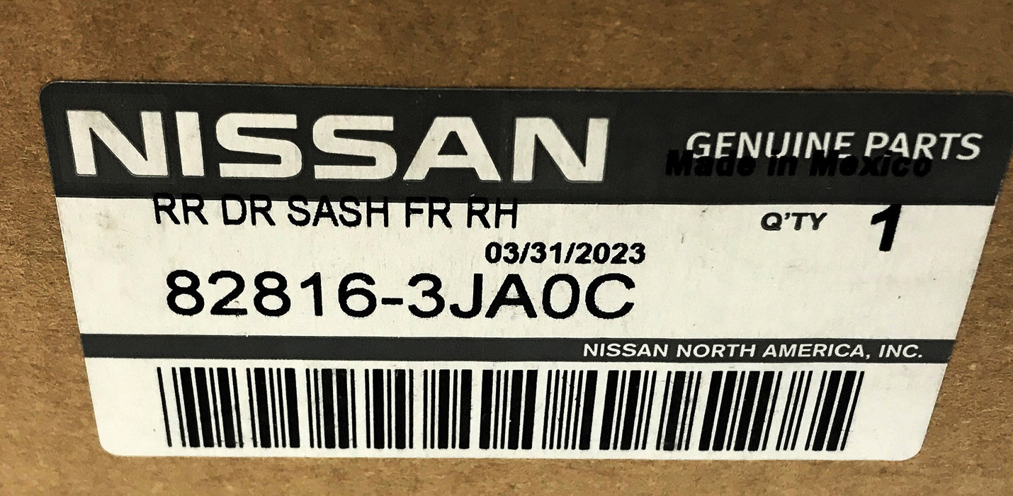 Nissan Front RH Door Black-Out Tape 82816-3JA0C NOS