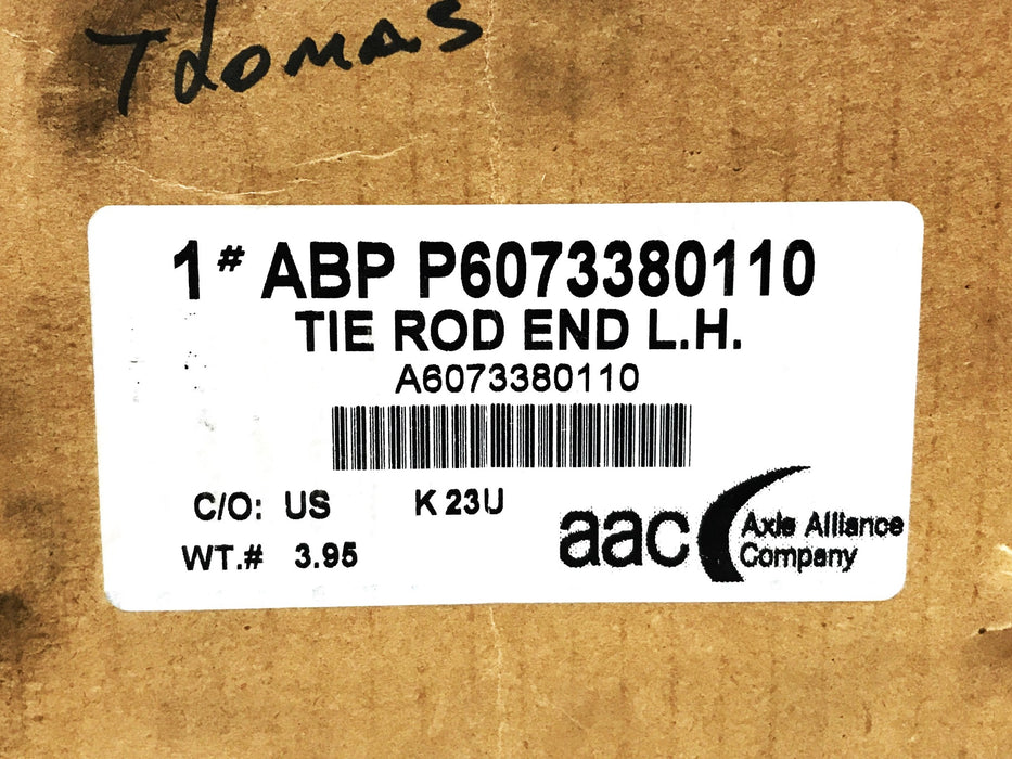 Axle Alliance LH Tie Rod End P6073380110 NOS