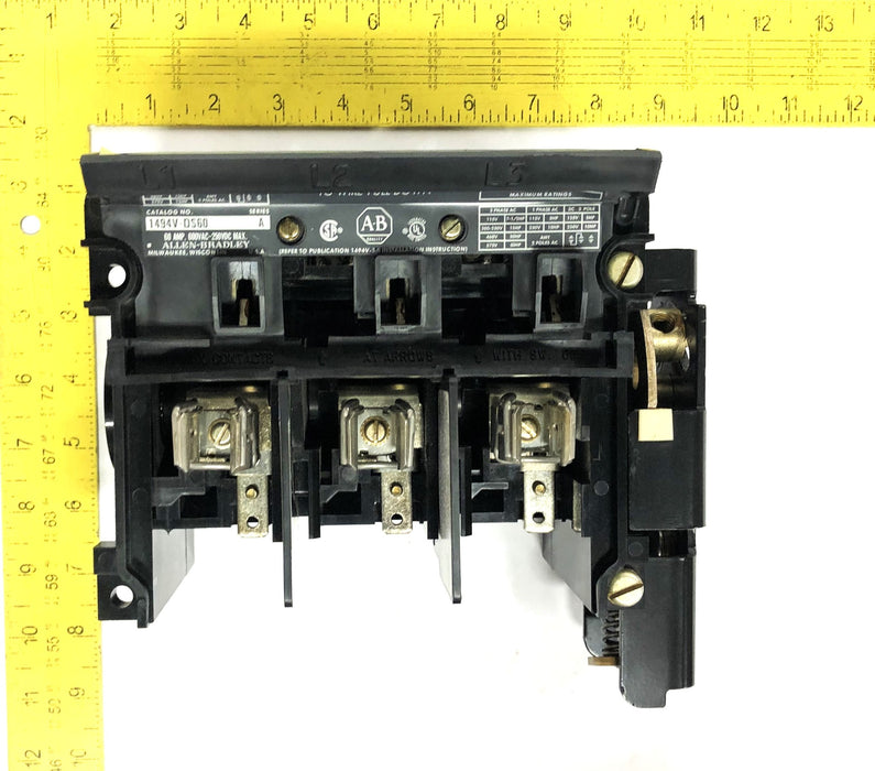 Allen-Bradley SER A 100A 250-600V Fusible Disconnect Switch Kit 1494V-DH611 NOS