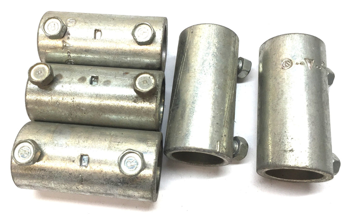 Unbranded 1.13"OD/.85"ID x 2.30(L) Steel Set Screw (2) Coupling [Lot of 5] NOS