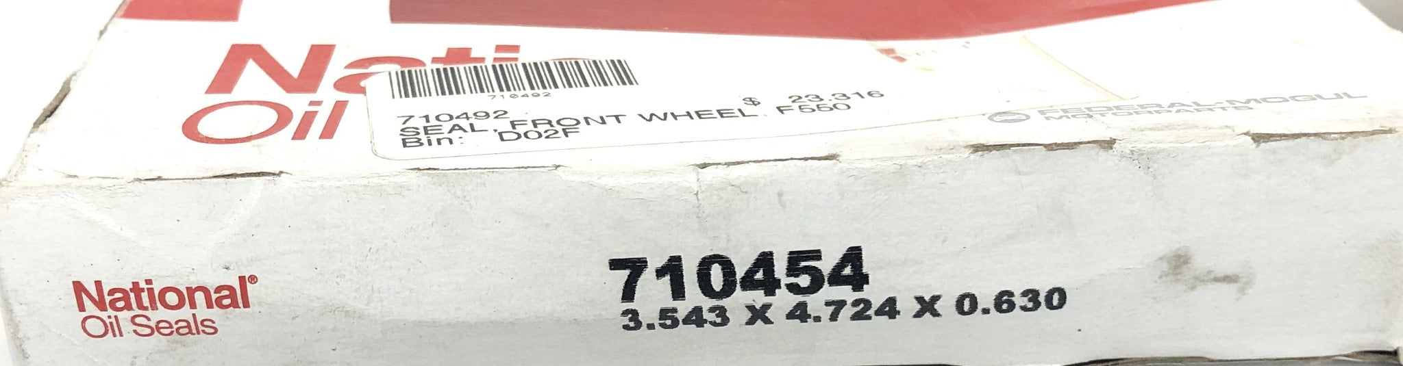 National 3.543x4.724x0.630 Inch Oil Seals 710454 [Lot of 2] NOS