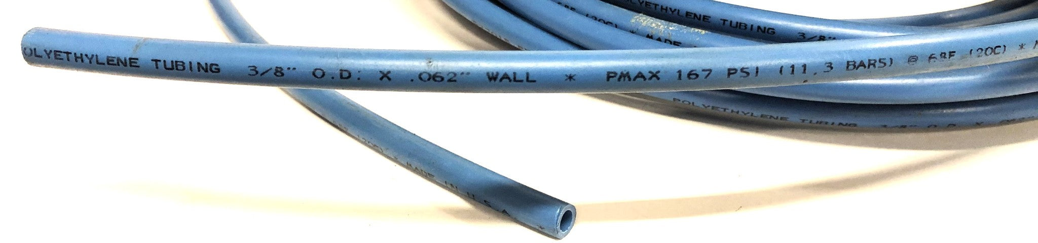 Nycoil 55 Foot 3/8 Inch OD Blue Polyethylene Tubing 527015 PE NOS