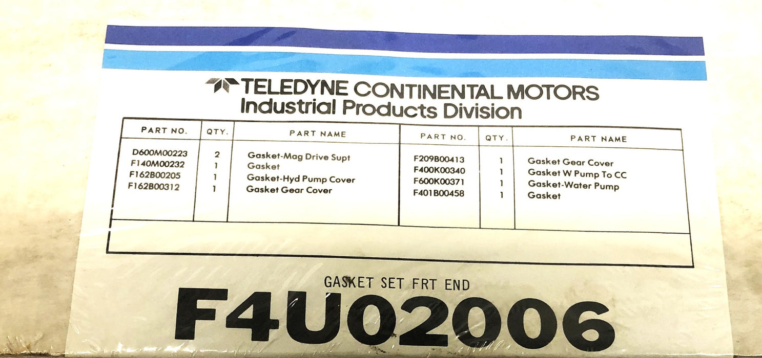 Teledyne Total Power Front End Gasket Set F4U02006 NOS