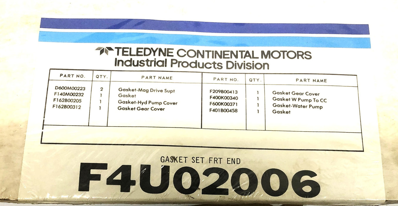 Teledyne Total Power Front End Gasket Set Missing Gasket F4U02006 NOS