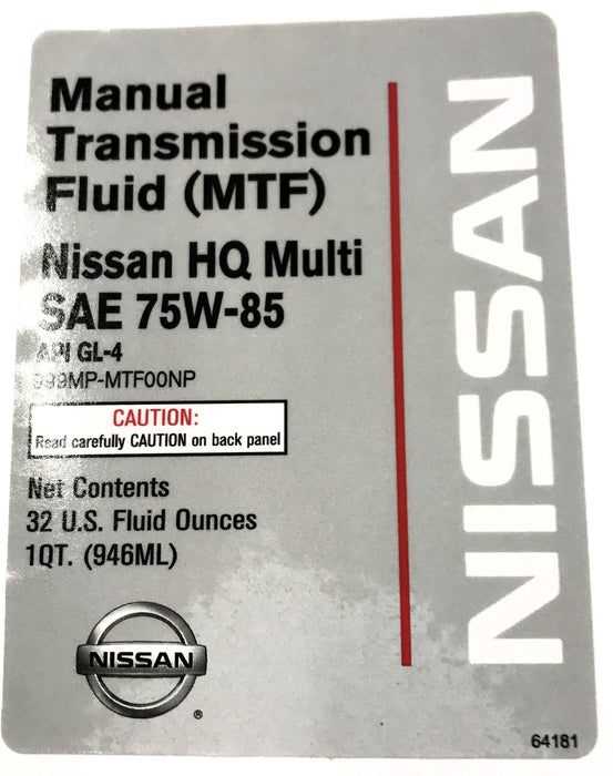 Nissan Manual Transmission SAE 75W-85 Transmission Fluid 999MP-MTF00NP NOS