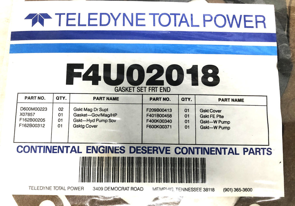 Teledyne Total Power Front End Gasket Set Missing Pieces F4U02018 NOS