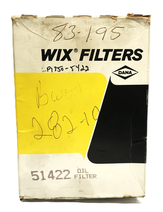WIX Forklift Spin-on Oil Filter 51422 NOS