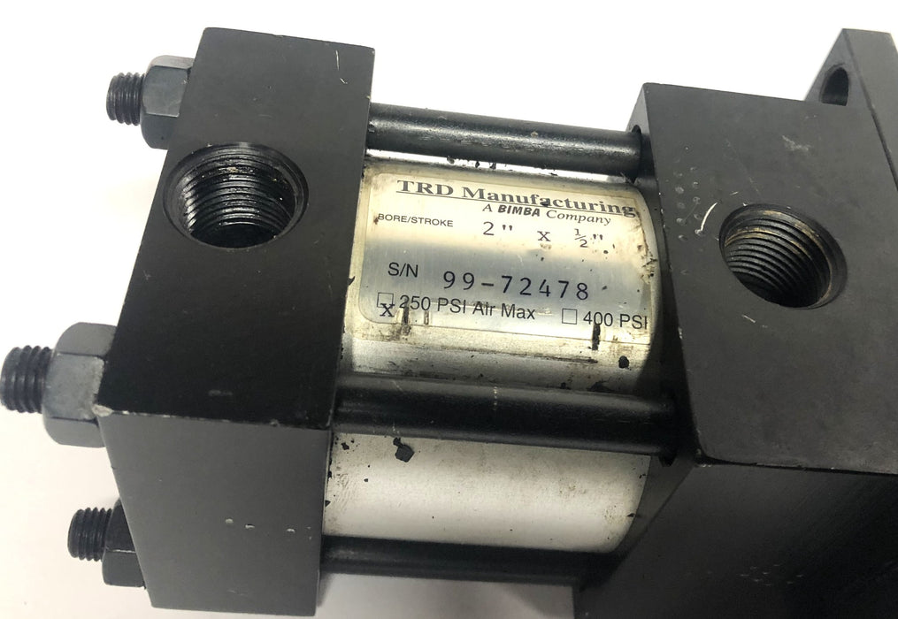 TRD Bimba 250PSI 2x1/2 Inch Bore/Stroke Pneumatic Cylinder 99-72478 USED