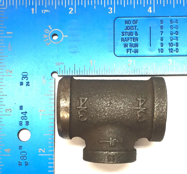 Proline 1/2" x 3/4" x 3/4" Cast Iron Tee [Lot of 2] NOS
